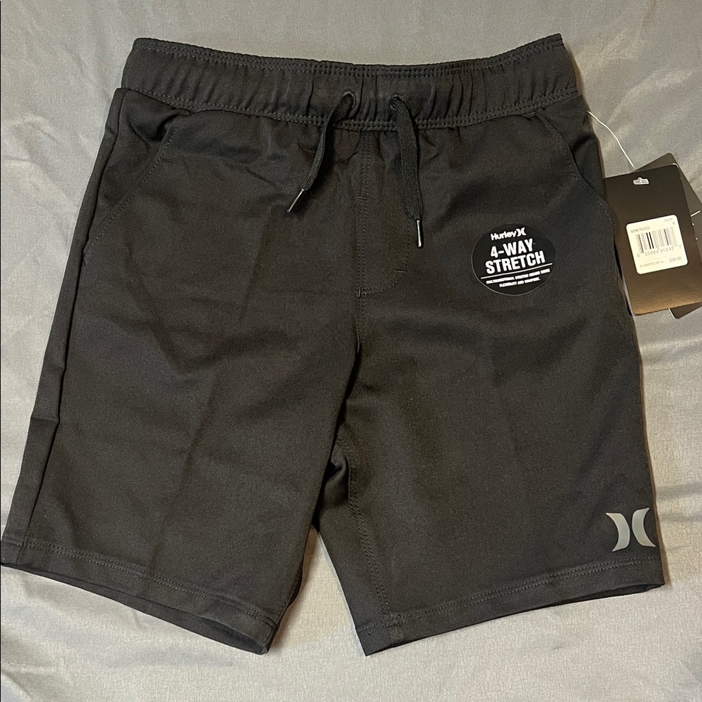 Hurley Black Athletic 4-Way Stretch Hybrid Shorts